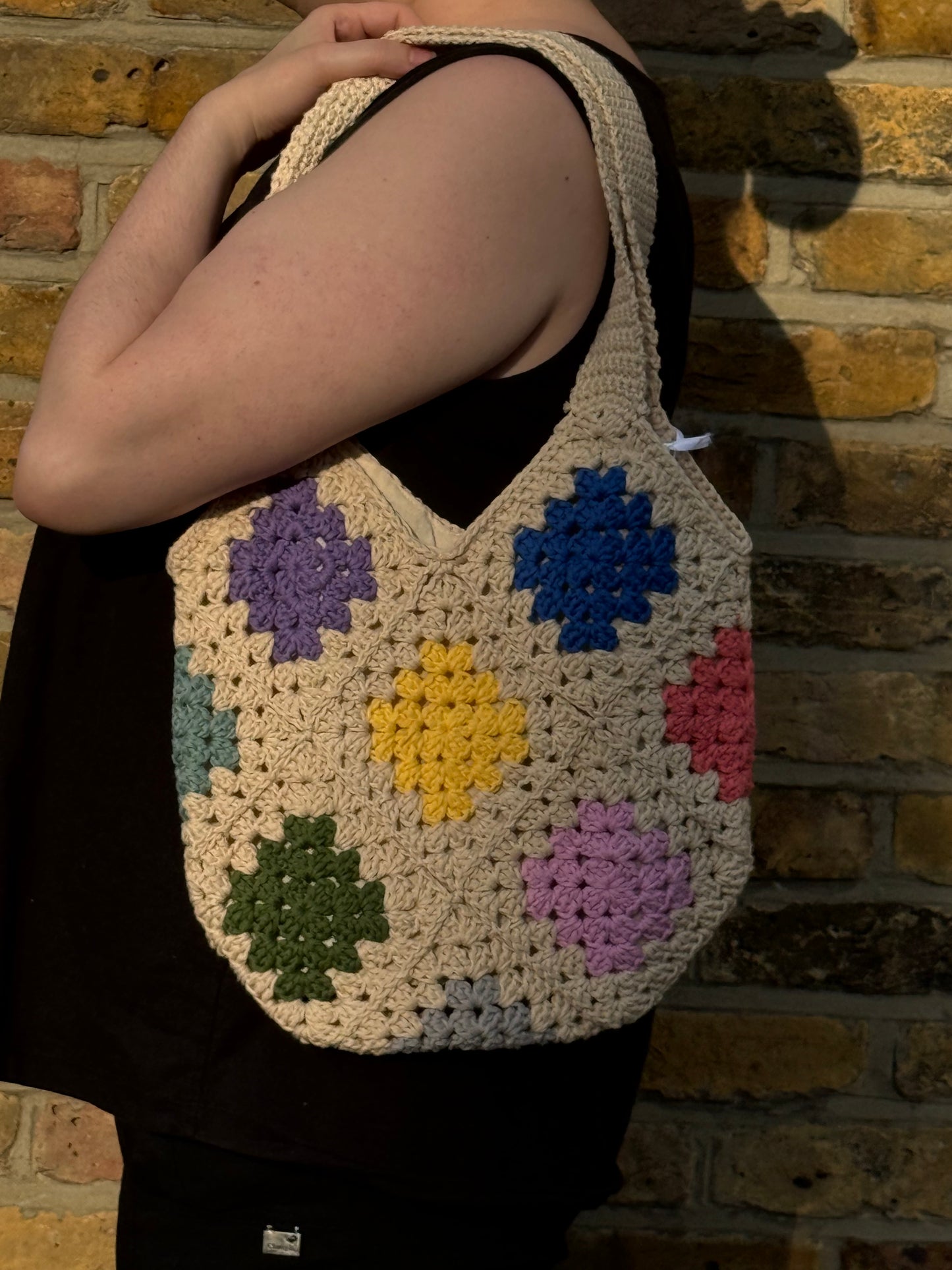 Crochet Tote Bag - Paint Tiles Option 2