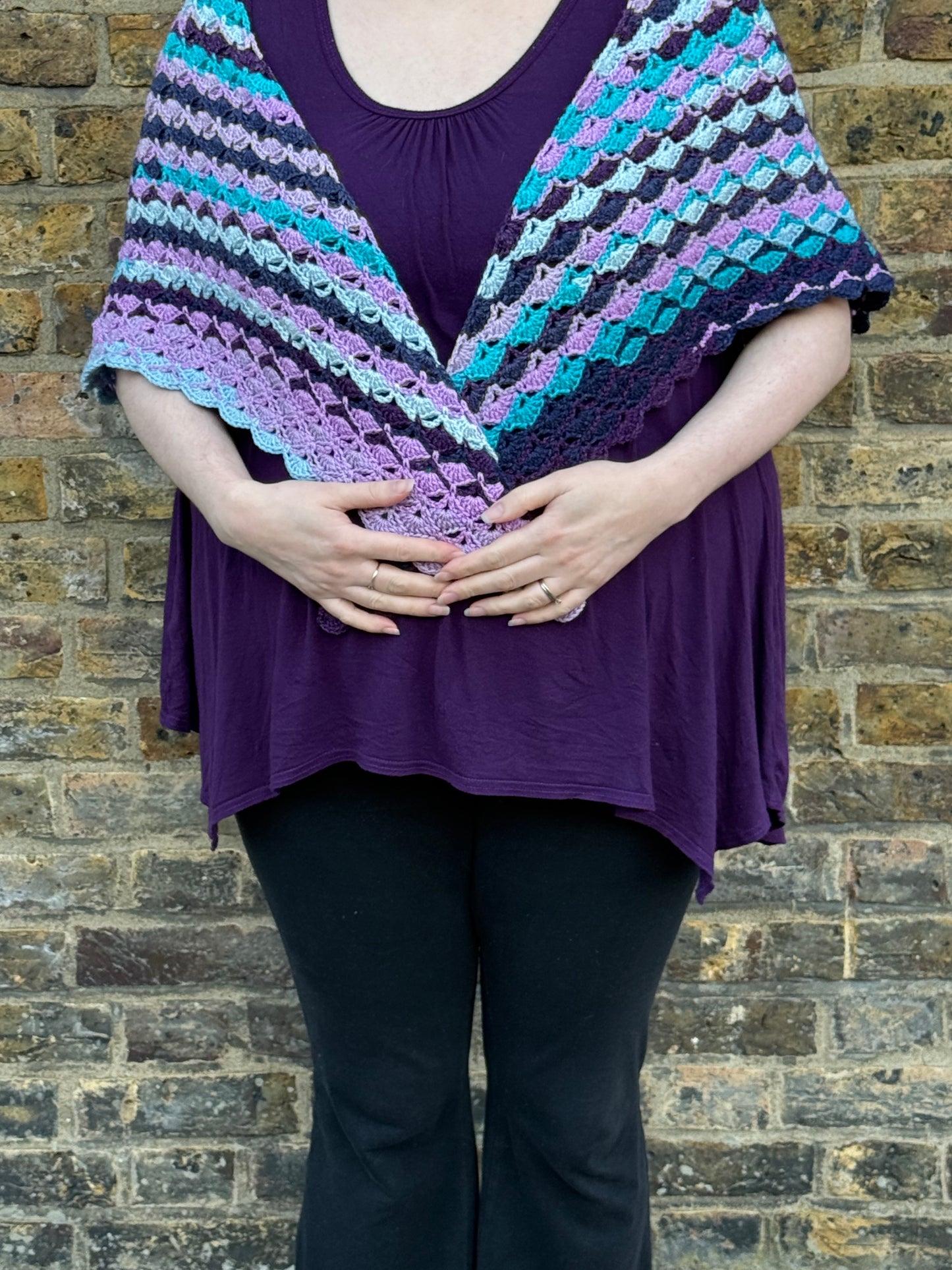 Crochet Peek-a-boo shell shawl