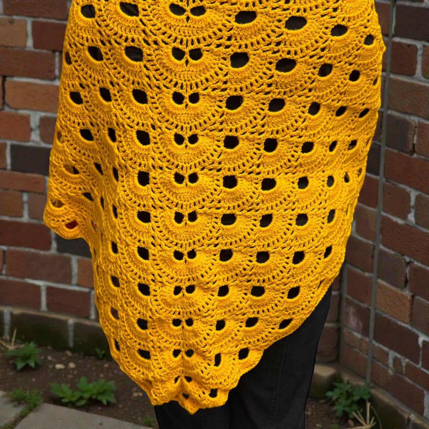 Crochet Virus Shawl - Yellow