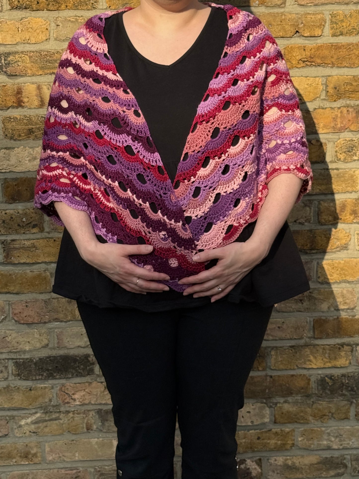 Crochet Virus Shawl - Pink and Purple