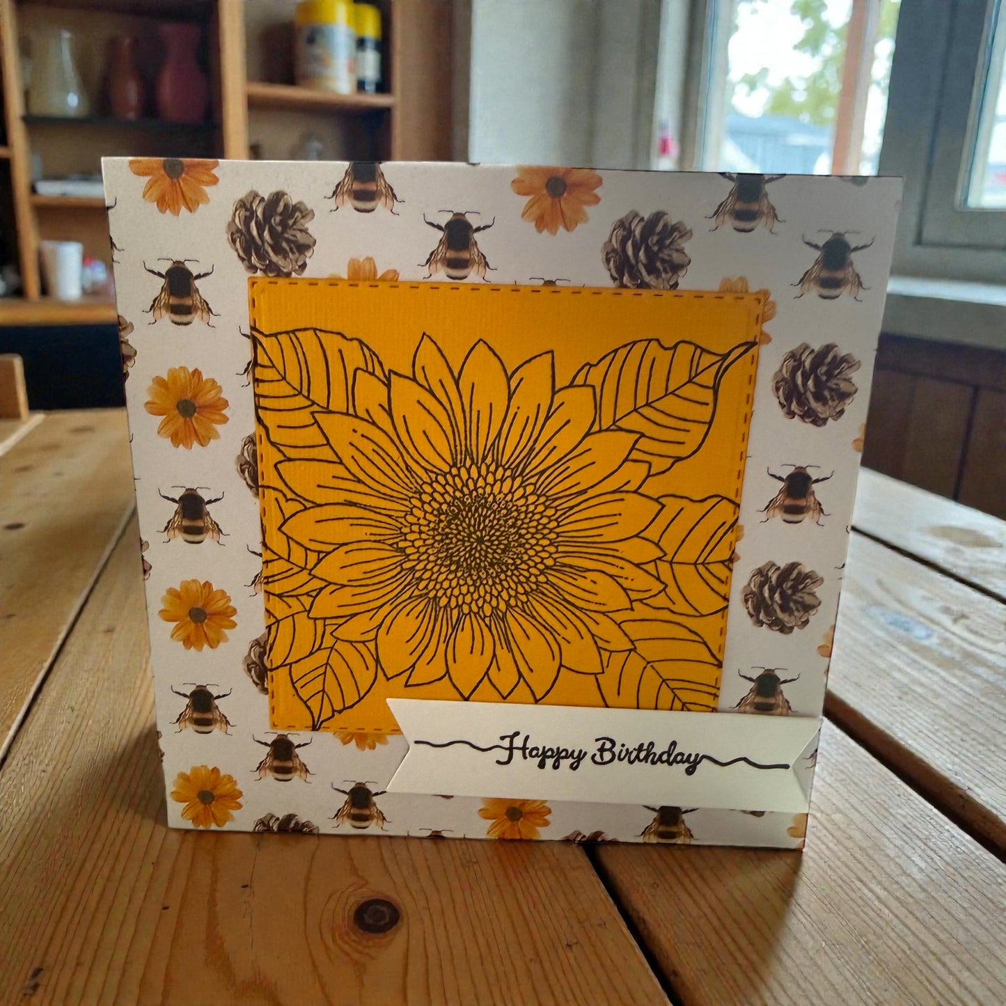 Bee Birthday Card 6x6in