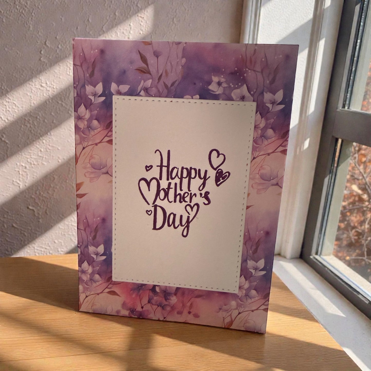 Floral Mother's Day Card - 6x4in - Purple