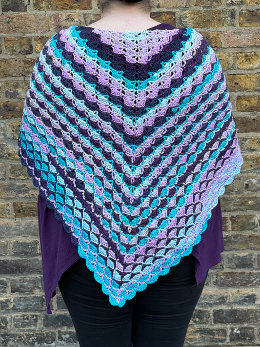 Crochet Peek-a-boo shell shawl