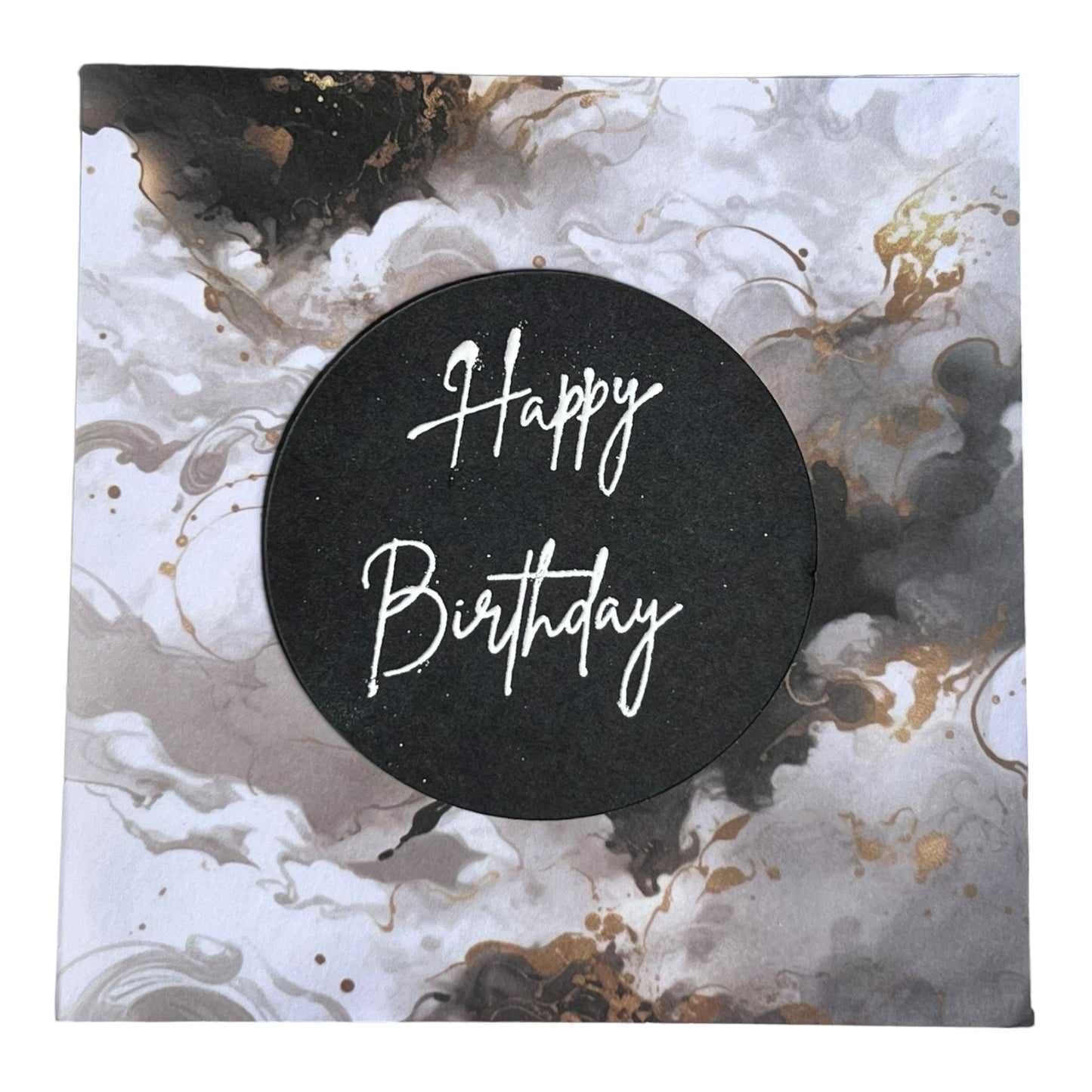 Black and Gold Marble Birthday Card