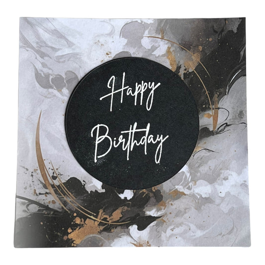 Black and Gold Marble Birthday Card