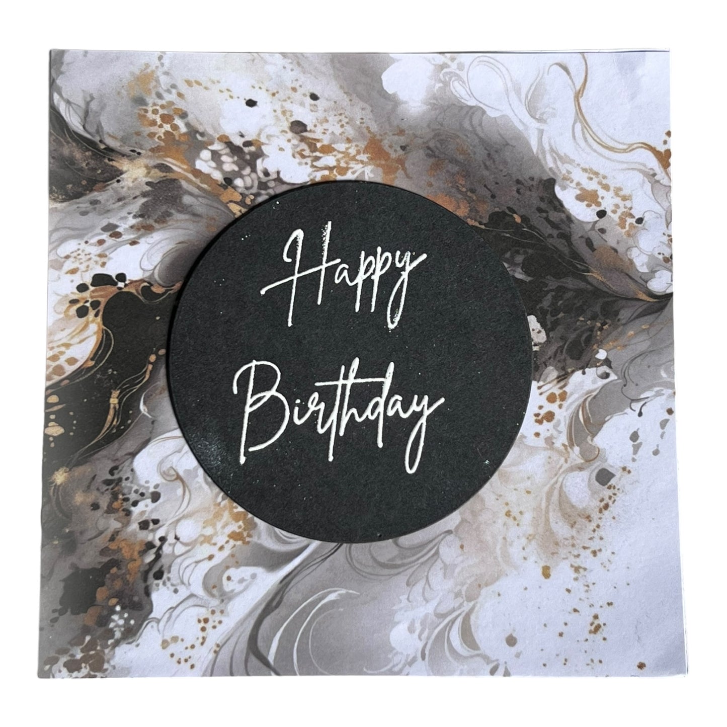 Black and Gold Marble Birthday Card