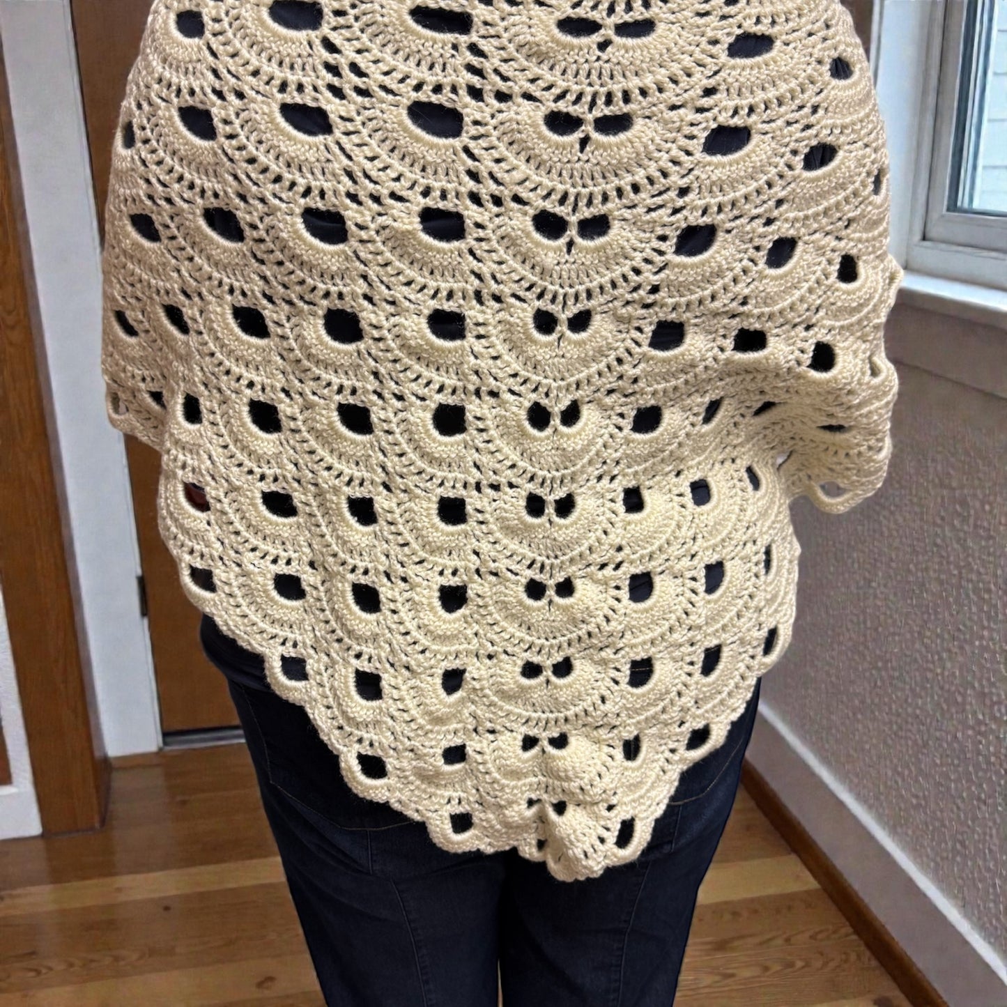 Crochet Virus Shawl - Cream