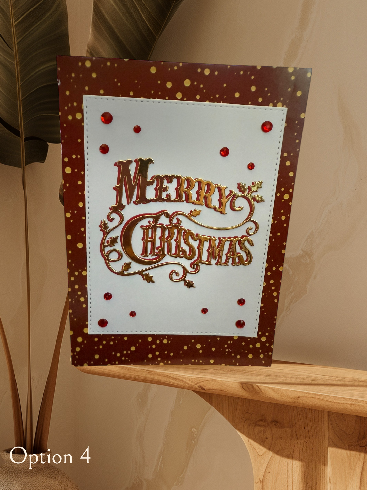 5x7 Red and Gold Christmas Card