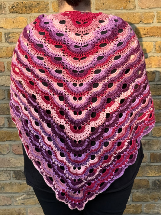 Crochet Virus Shawl - Pink and Purple