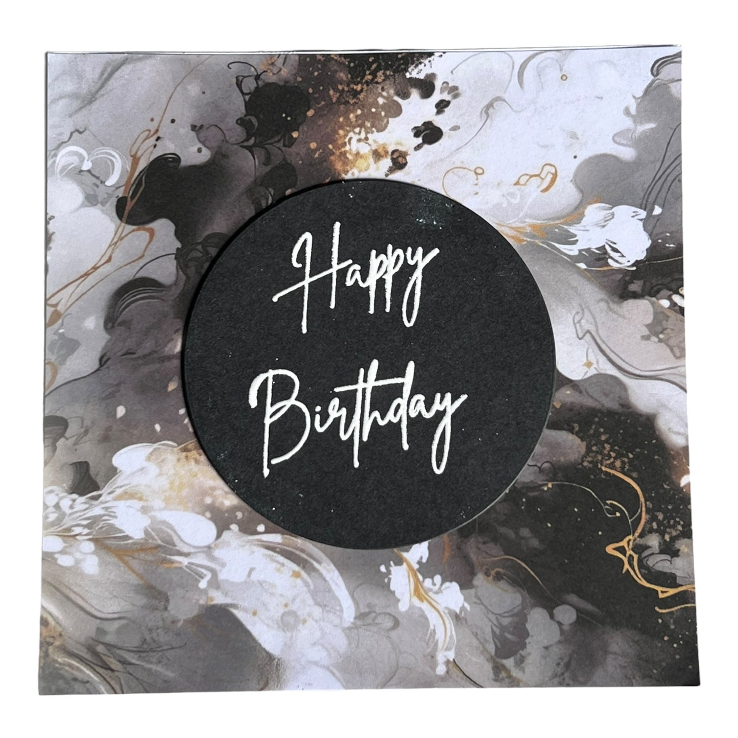 Black and Gold Marble Birthday Card