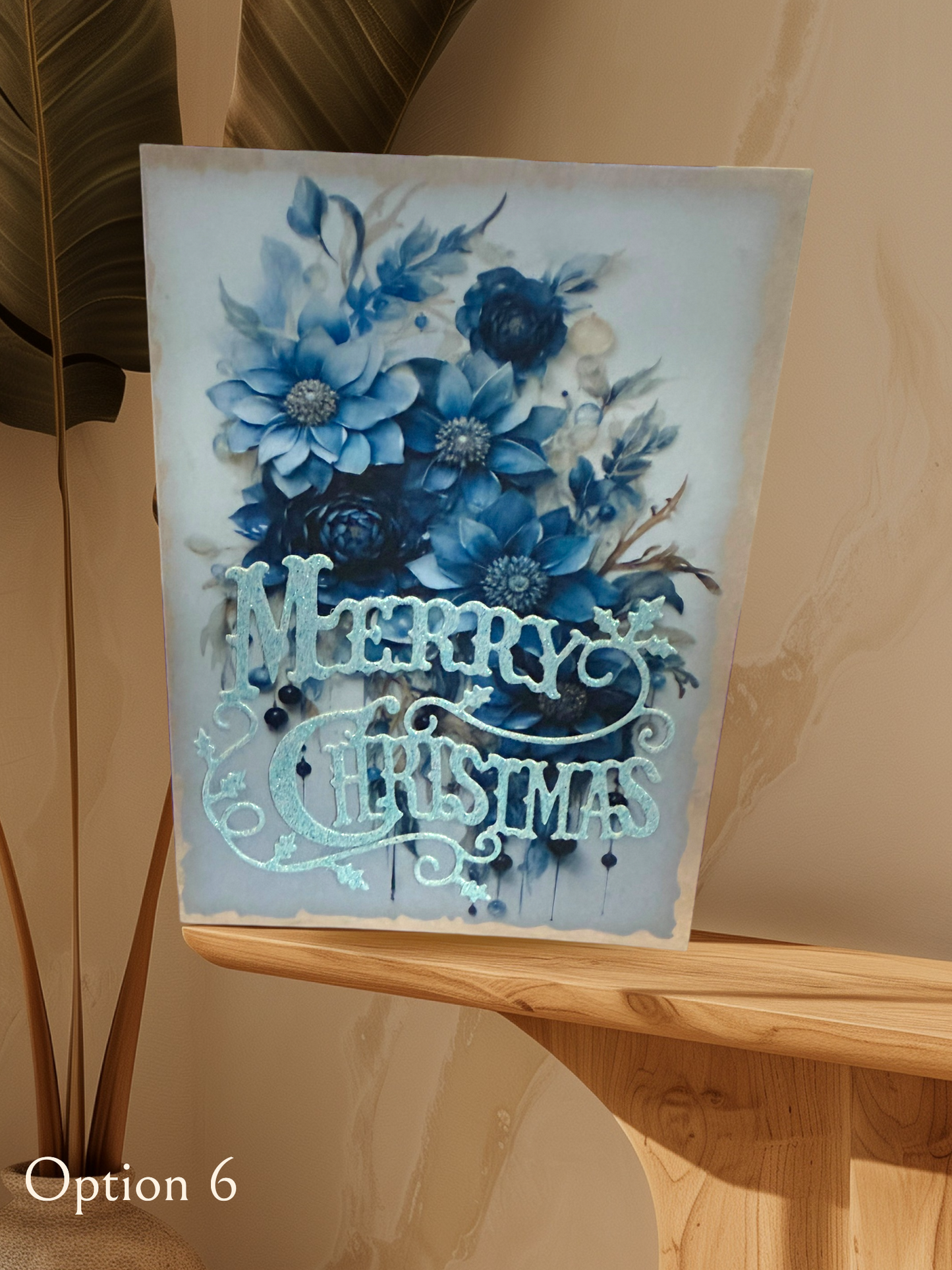 6x4 Blue Traditional Christmas Cards