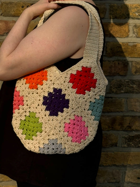 Crochet Tote Bag - Paint Tiles Option 2
