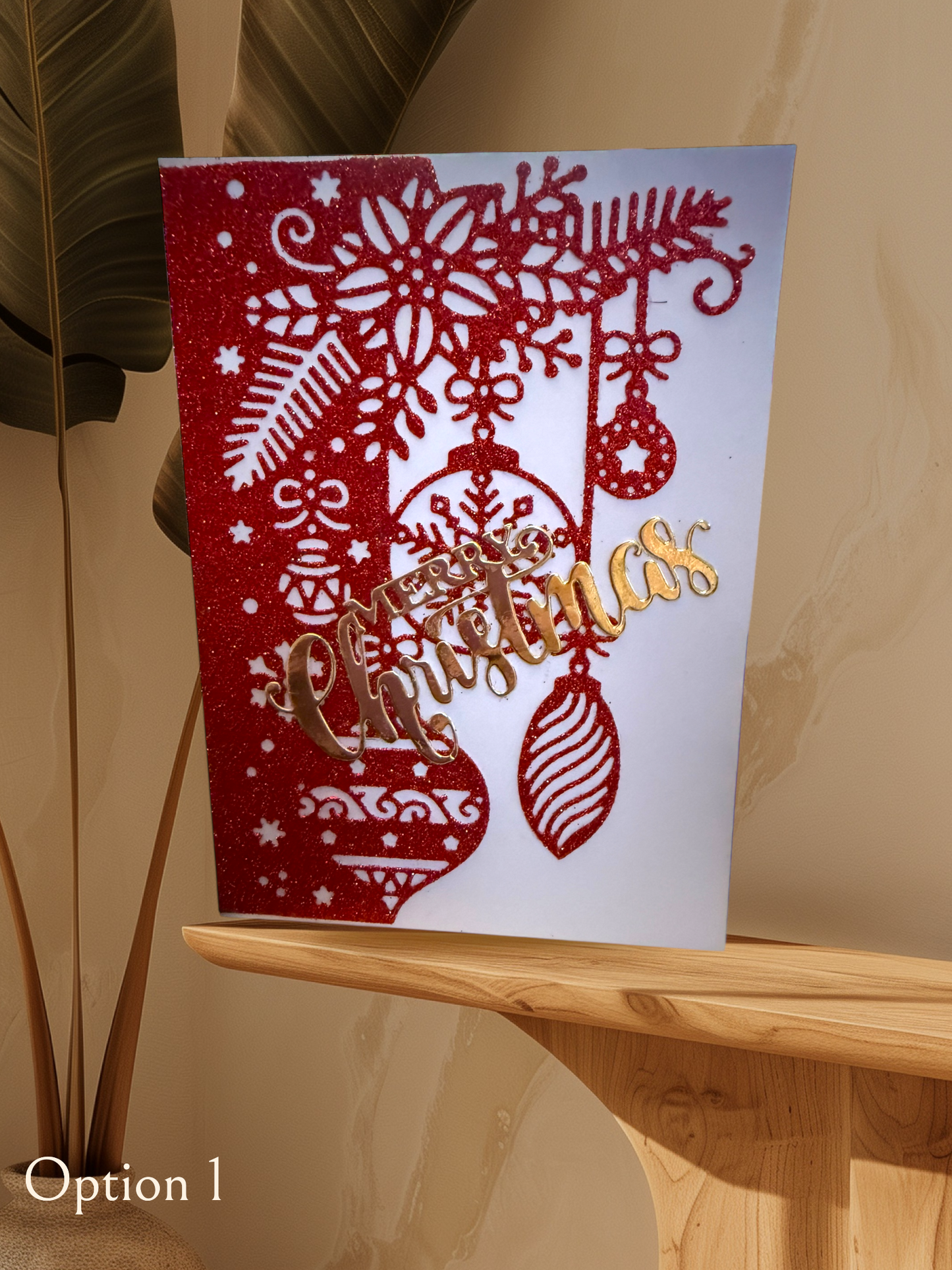 6x4 Glitter Christmas Card