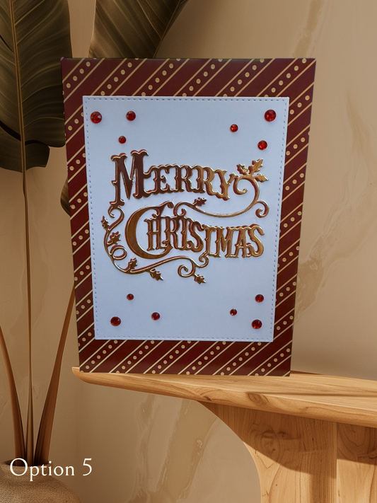 5x7 Red and Gold Christmas Card