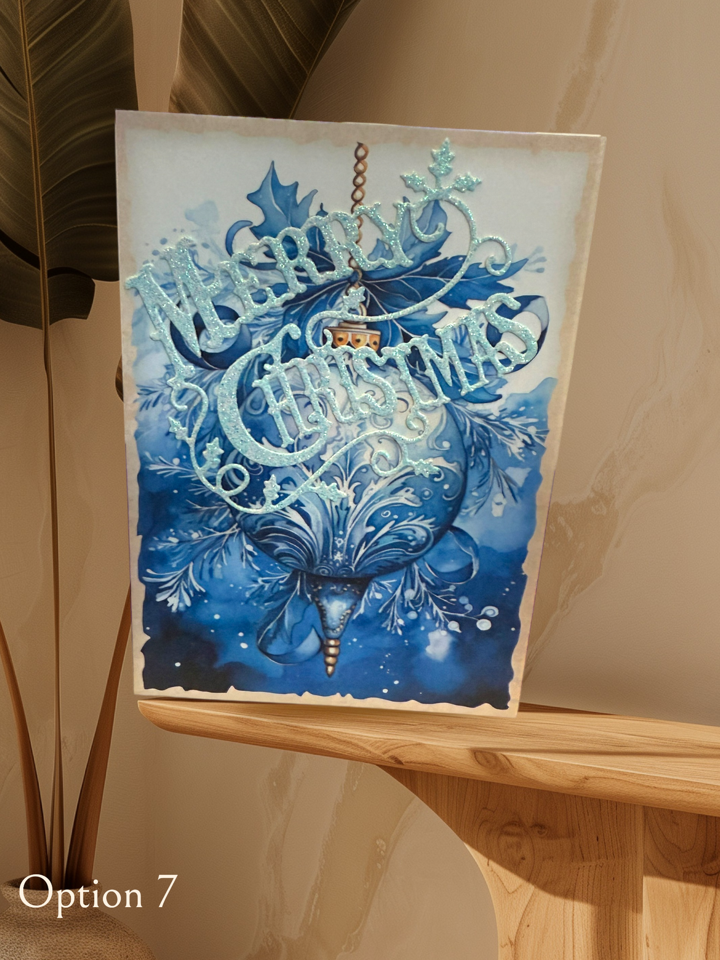 6x4 Blue Traditional Christmas Cards