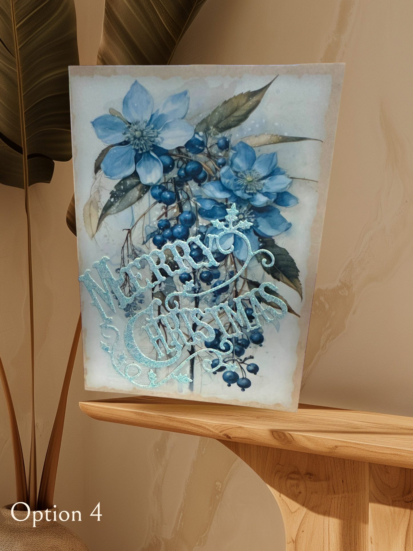 6x4 Blue Traditional Christmas Cards