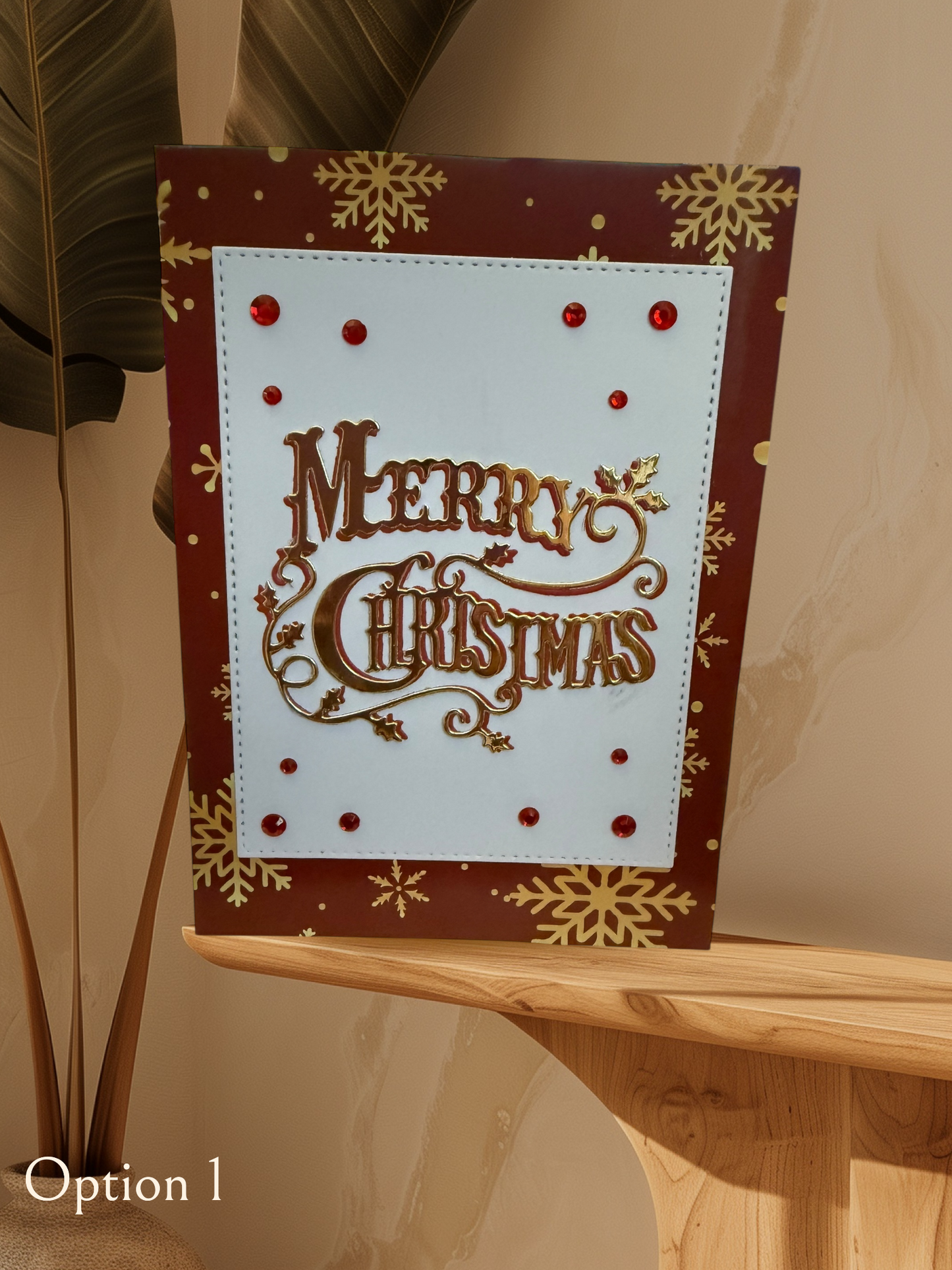 5x7 Red and Gold Christmas Card