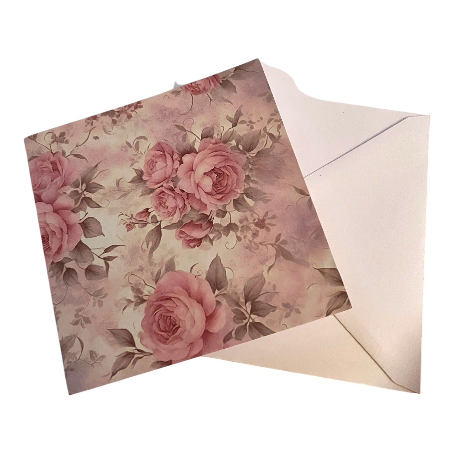 Pink Rose Blank Card