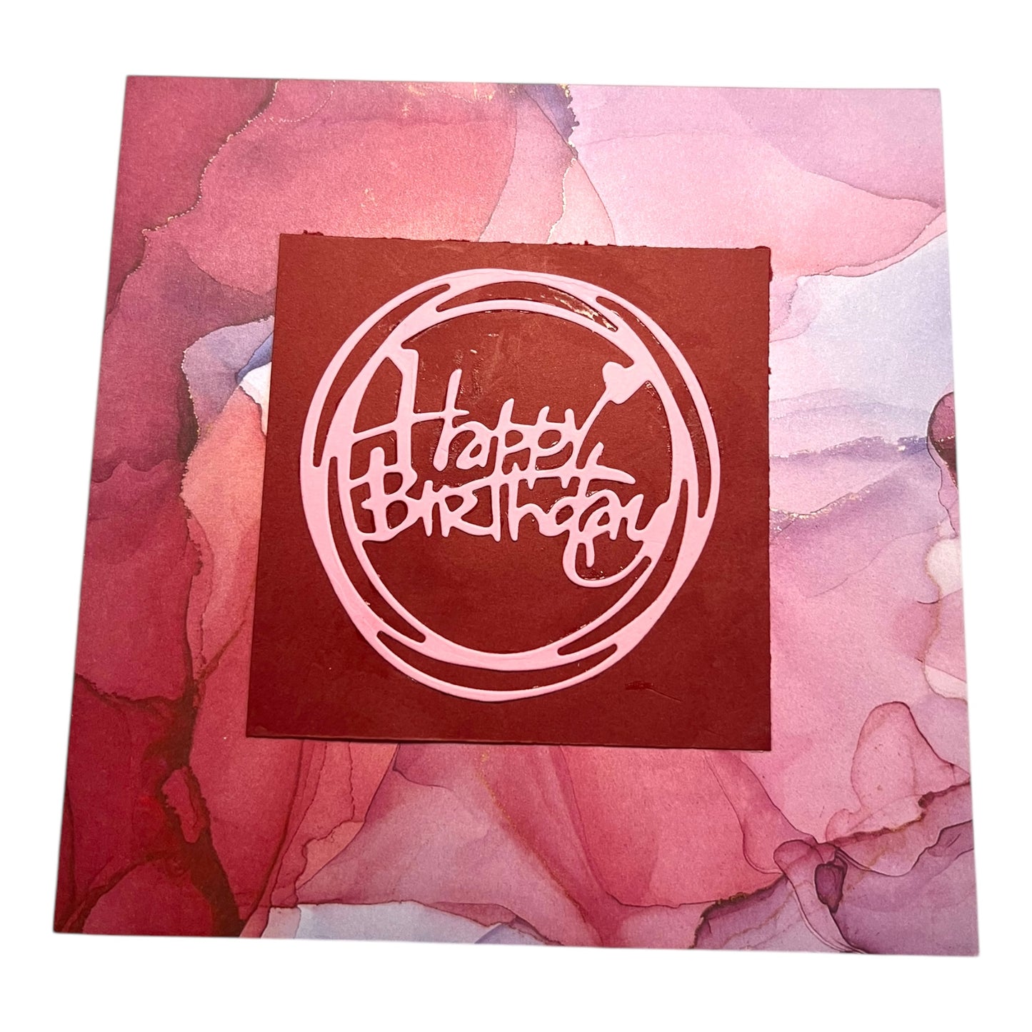 Circular Marble Birthday Card