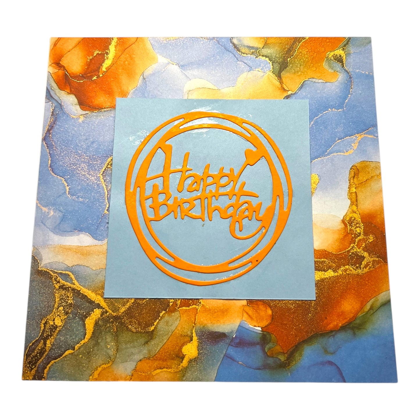 Circular Marble Birthday Card