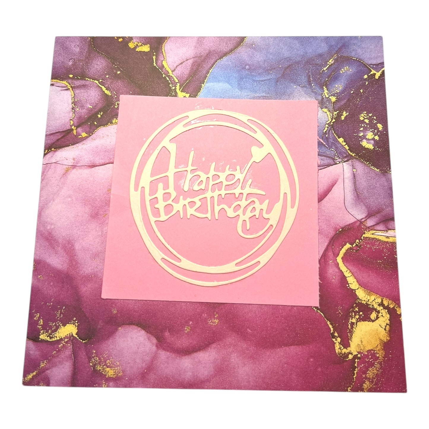 Circular Marble Birthday Card