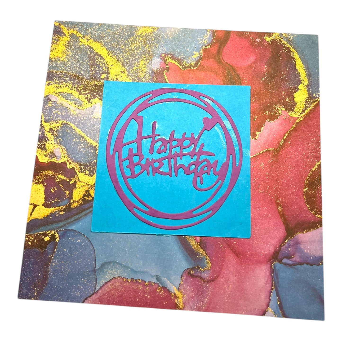 Circular Marble Birthday Card