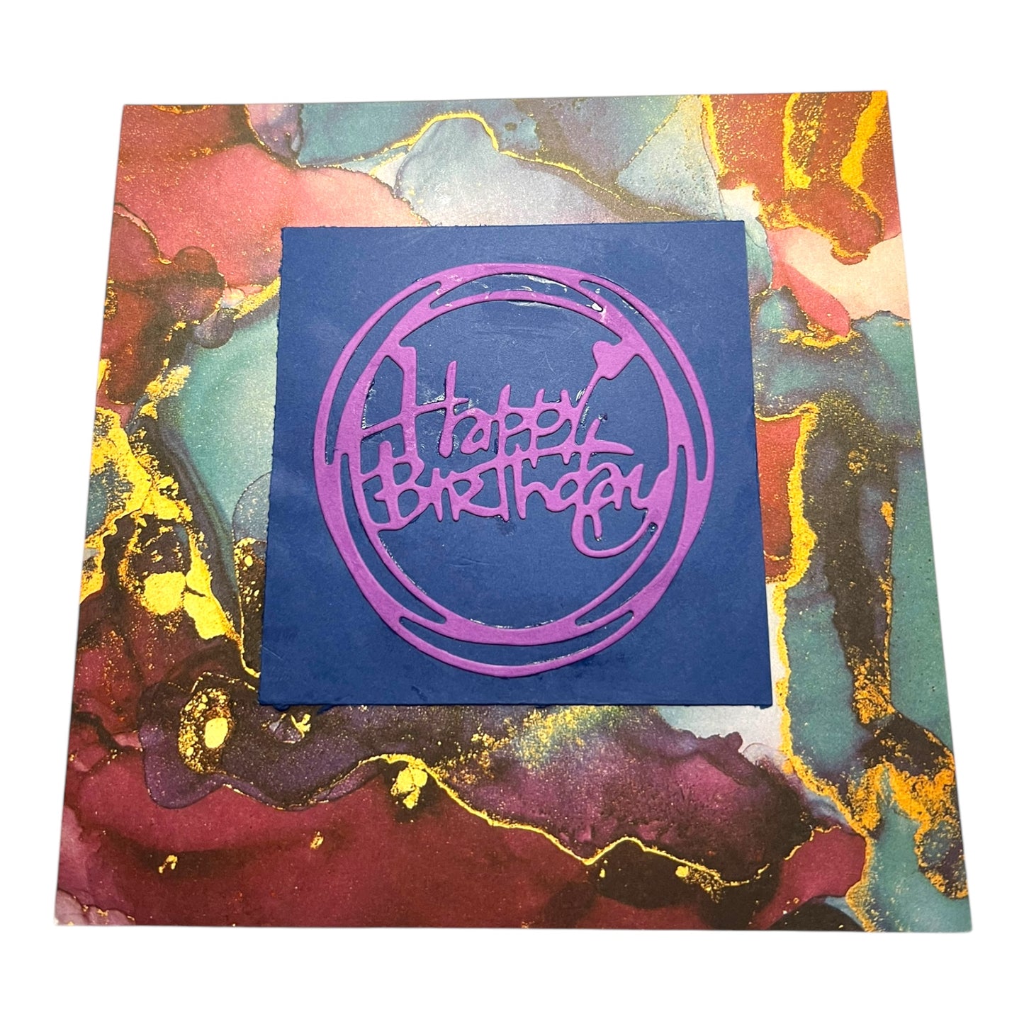 Circular Marble Birthday Card