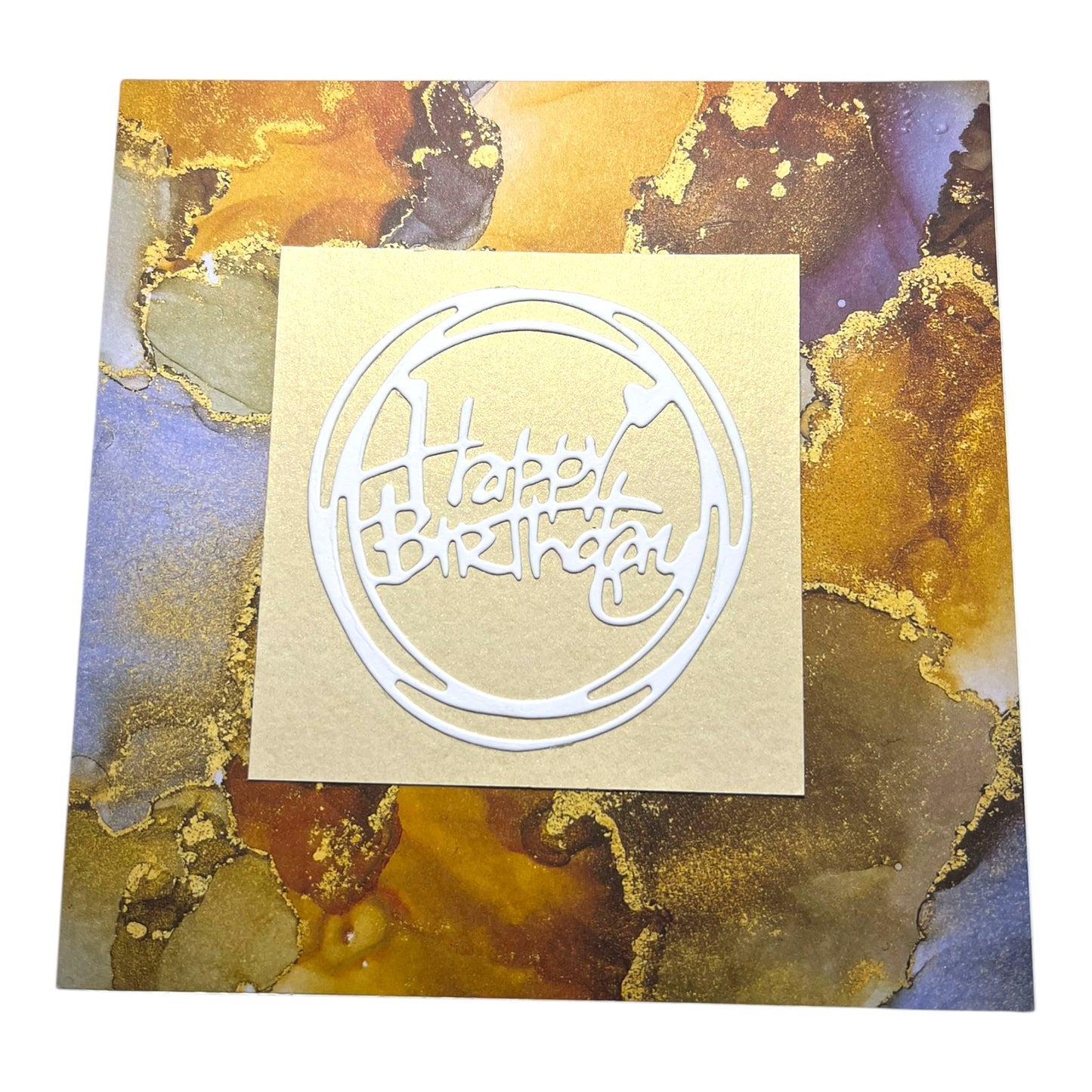 Circular Marble Birthday Card