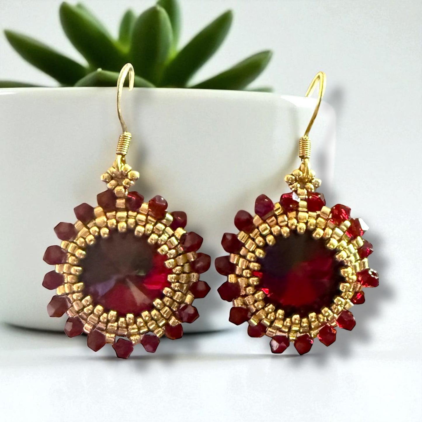 14mm Crystal Chaton Earrings