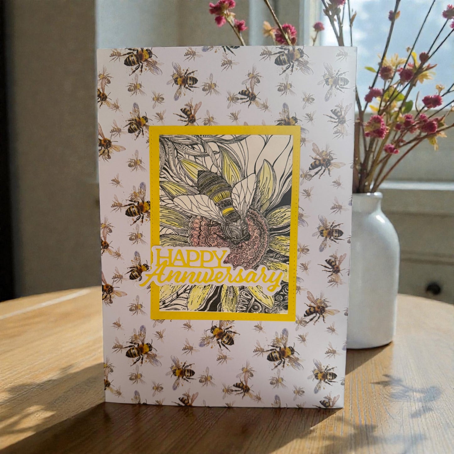 Bee Anniversary Card - 10x7in