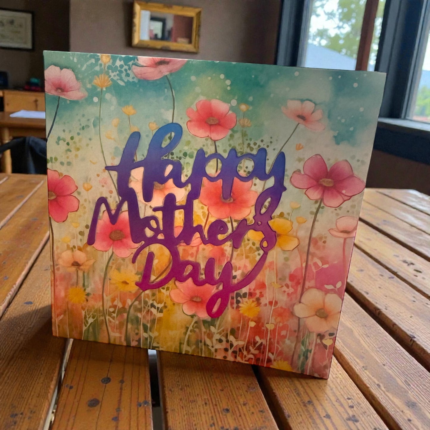 Floral Mother's Day Card - 5x5in Multicoloured
