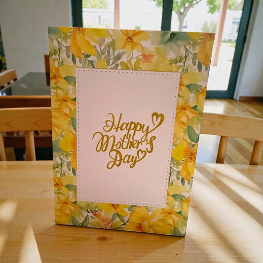 Floral Mother's Day Card - 6x4in - Yellow