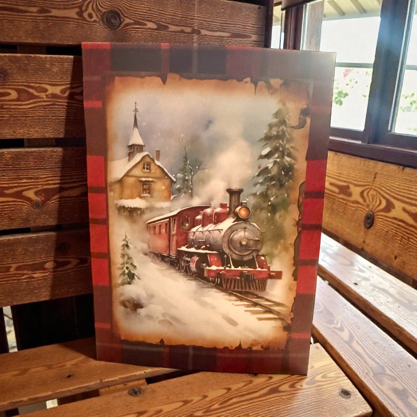 5x7 in Train Christmas Card (Pack of 5) (Option 1)