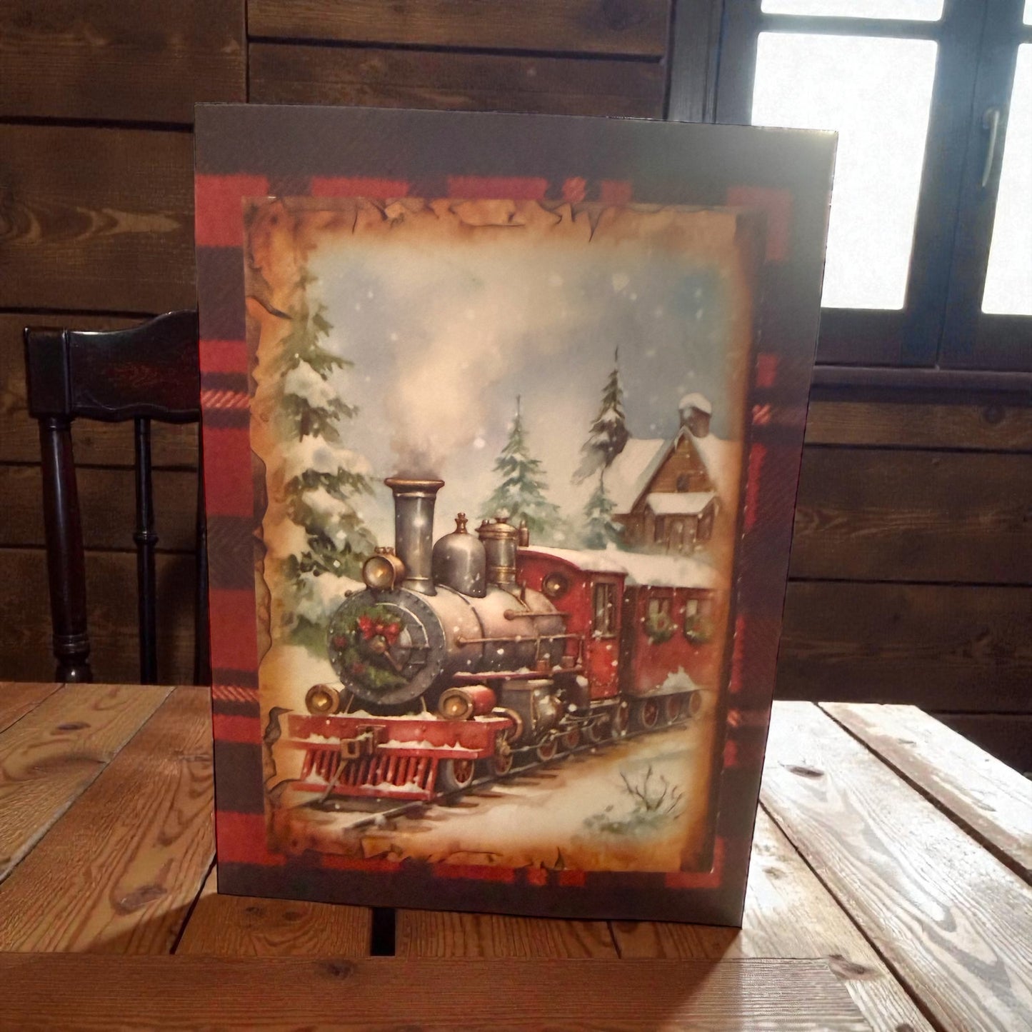5x7 in Train Christmas Card (Pack of 5) (Option 2)