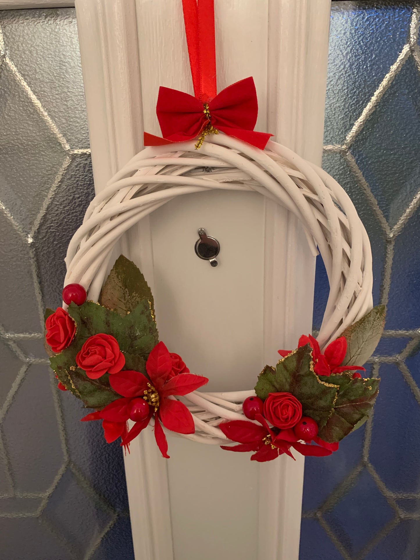 Christmas Wreath - Poinsettia and Rose