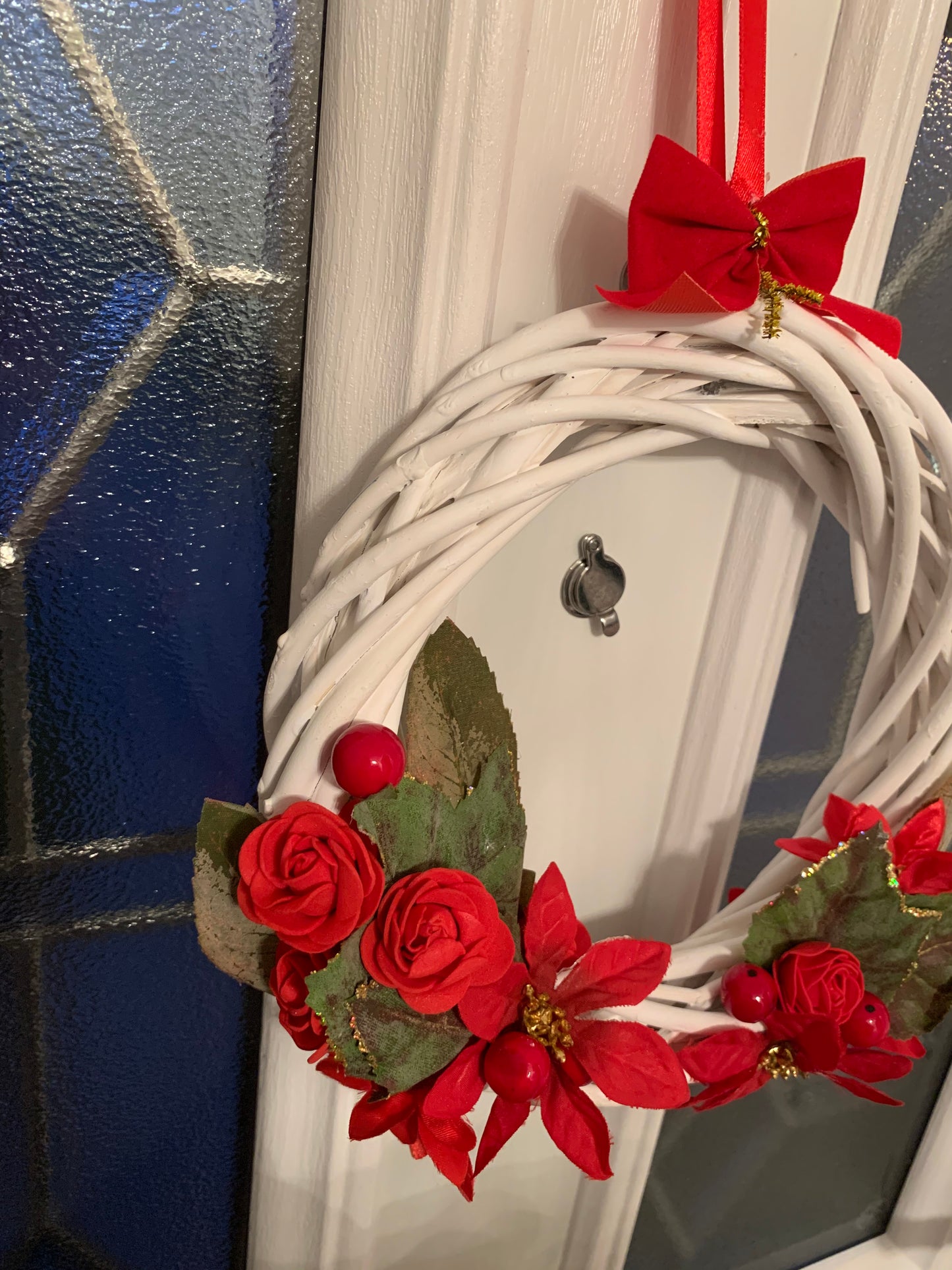 Christmas Wreath - Poinsettia and Rose