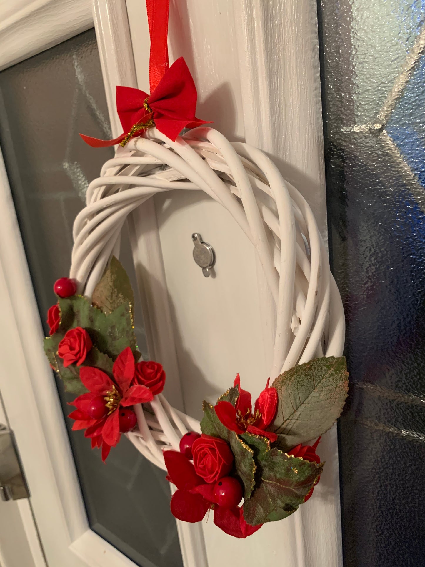 Christmas Wreath - Poinsettia and Rose